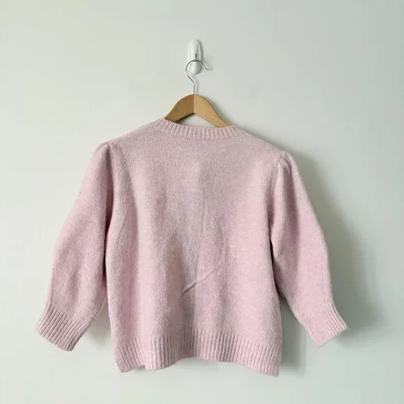 Zara Pearl Button Soft Knit Cardigan Light Pink Size Medium - Picture 4 of 6